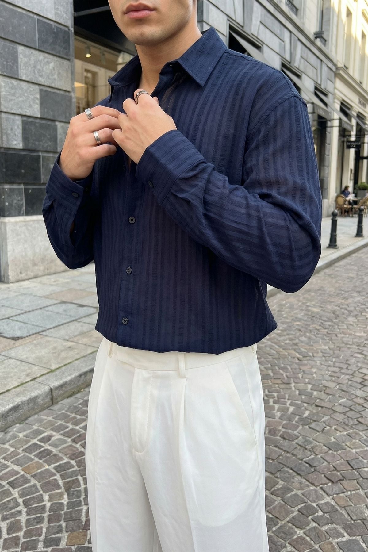 Portela Erkek %100 Pamuk Premium Oversize Erkek Gömlek