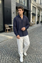Portela Erkek %100 Pamuk Premium Oversize Erkek Gömlek - Livio Ferri