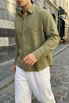 Portela Erkek %100 Pamuk Premium Oversize Erkek Gömlek - Livio Ferri