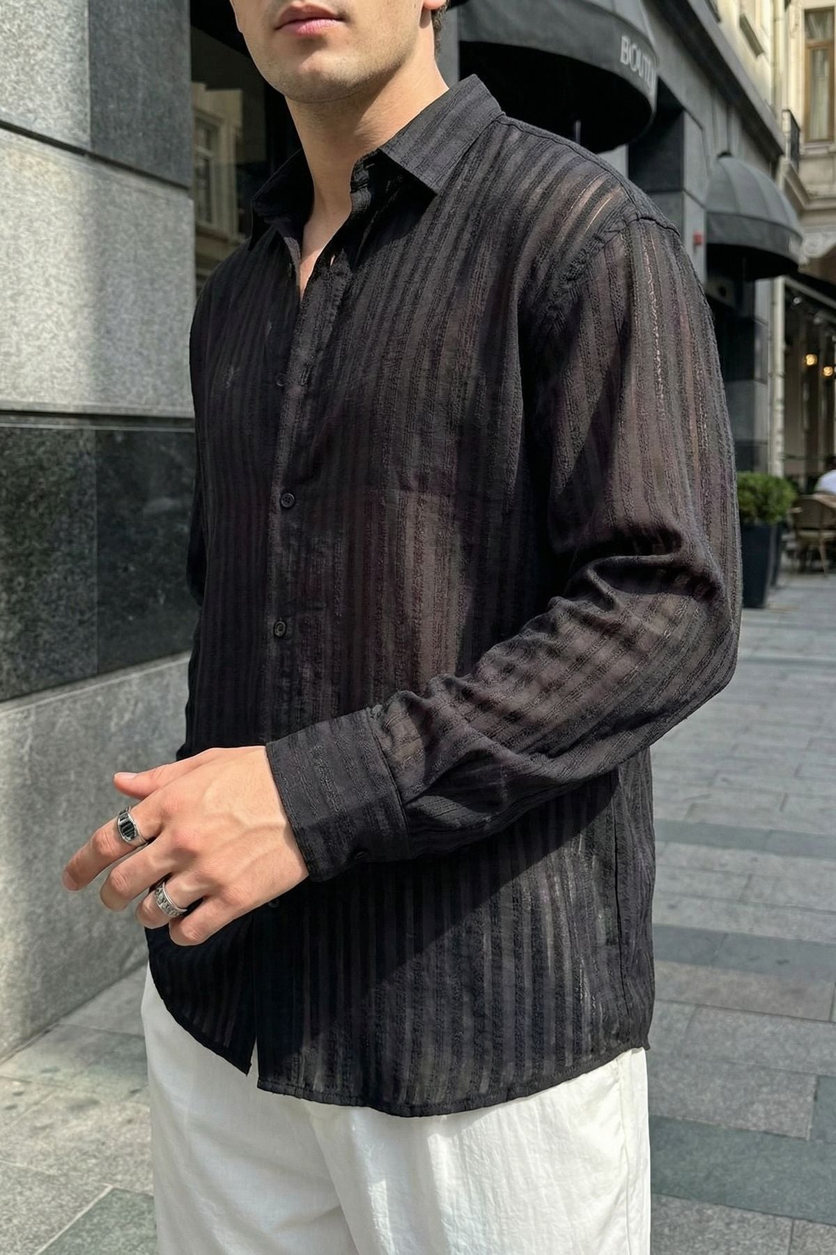 Portela Erkek %100 Pamuk Premium Oversize Erkek Gömlek