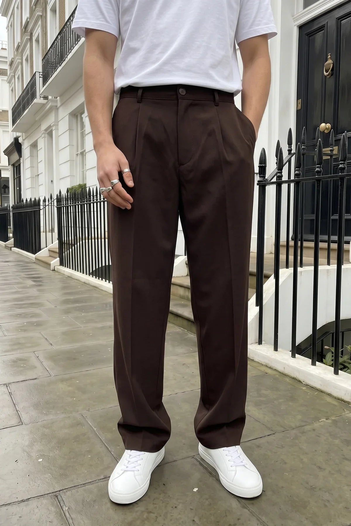Salto Double Kumaş Pileli Erkek Baggy Pantolon Bol Paça Pantolon