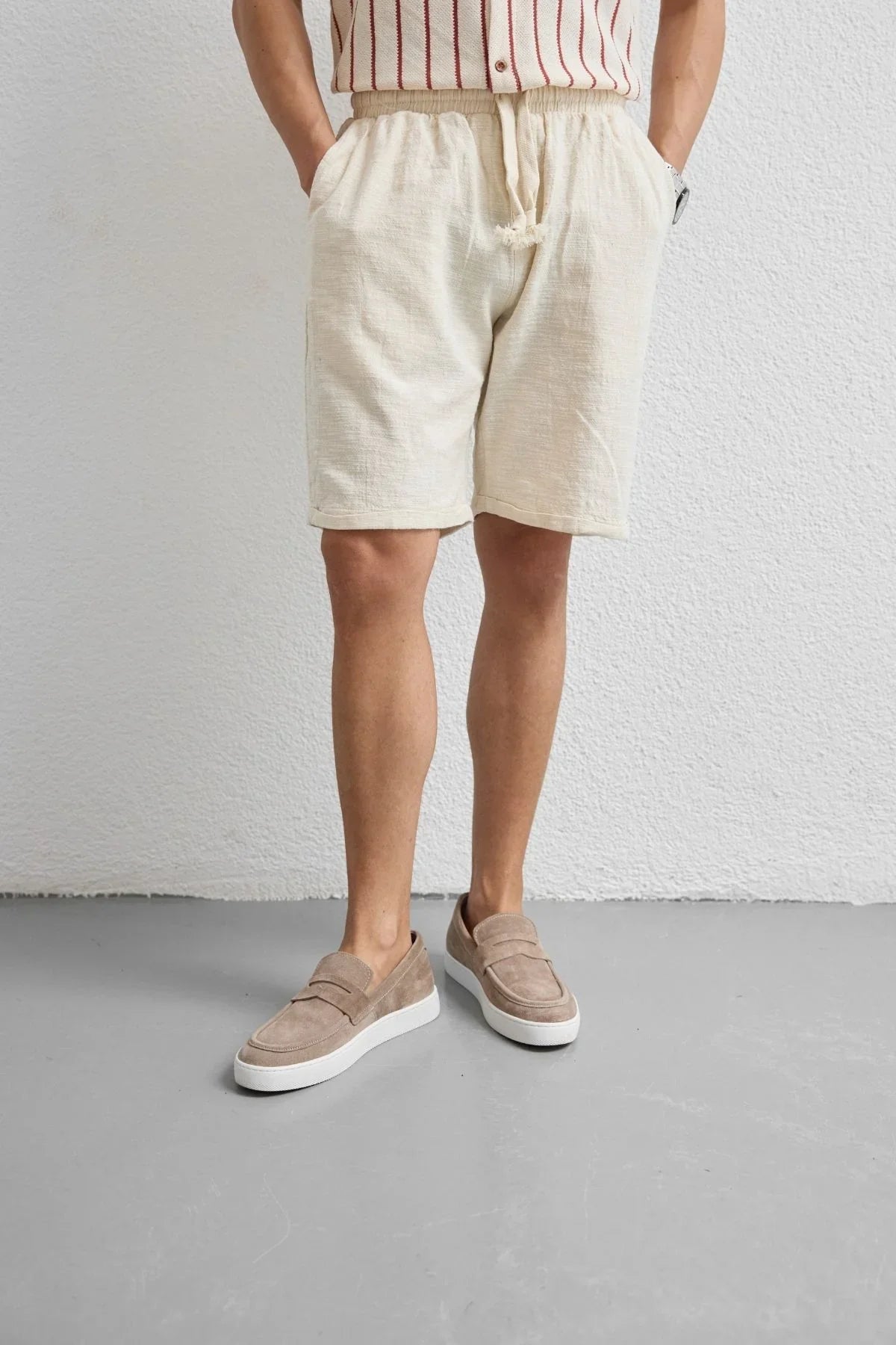 sangi-erkek-keten-rahat-kalip-sort-23694 - Livio Ferri