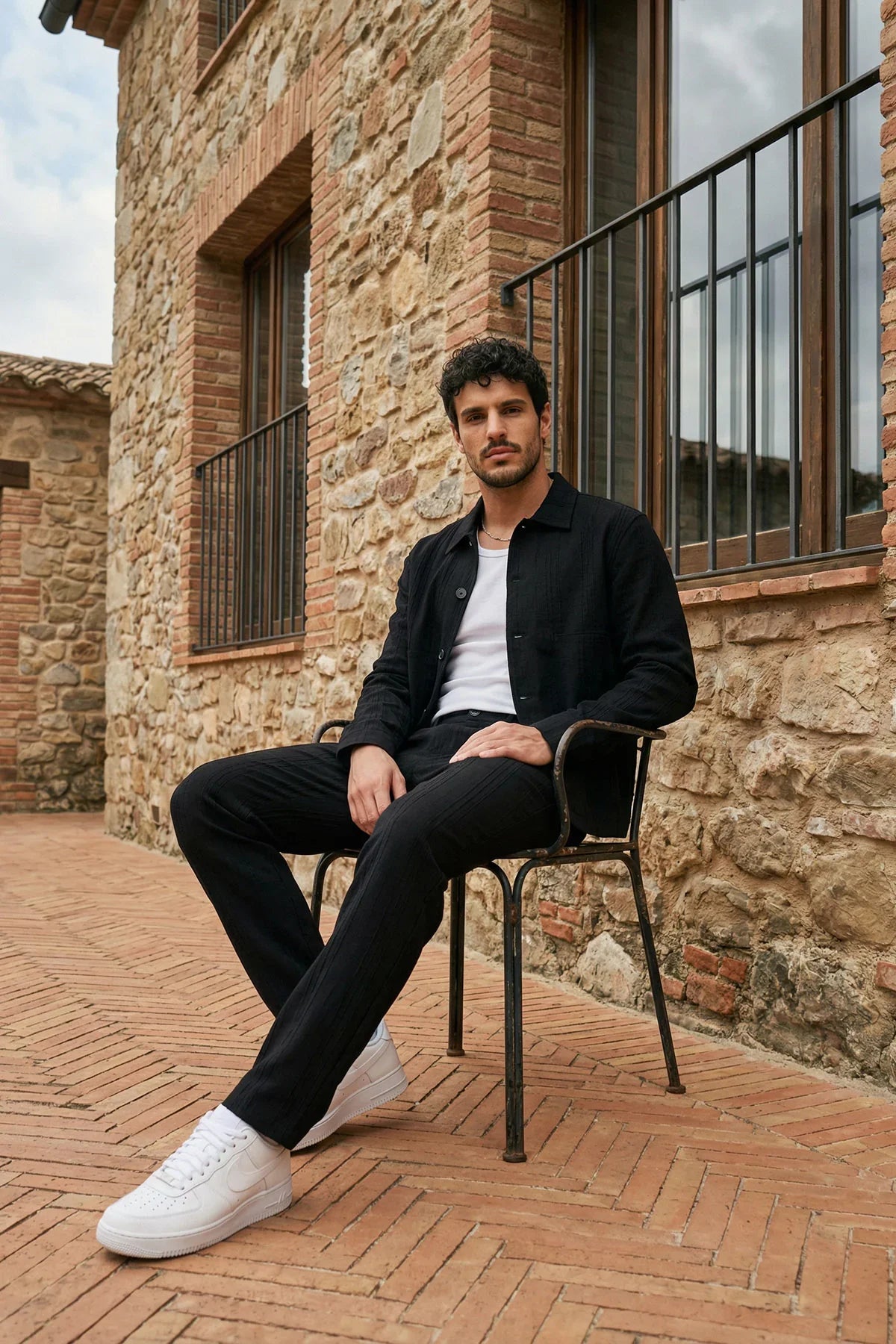 Talbot Premium Keten Desenli Düğmeli Ceket Pantolon Erkek Takım Relax Kalıp - Livio Ferri