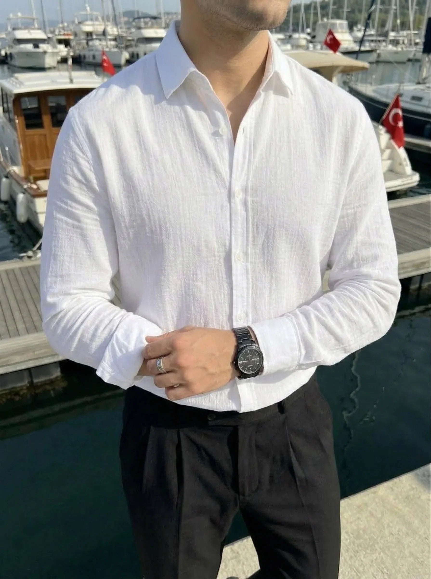 Tap Erkek Oversize Pamuk Gömlek - Livio Ferri