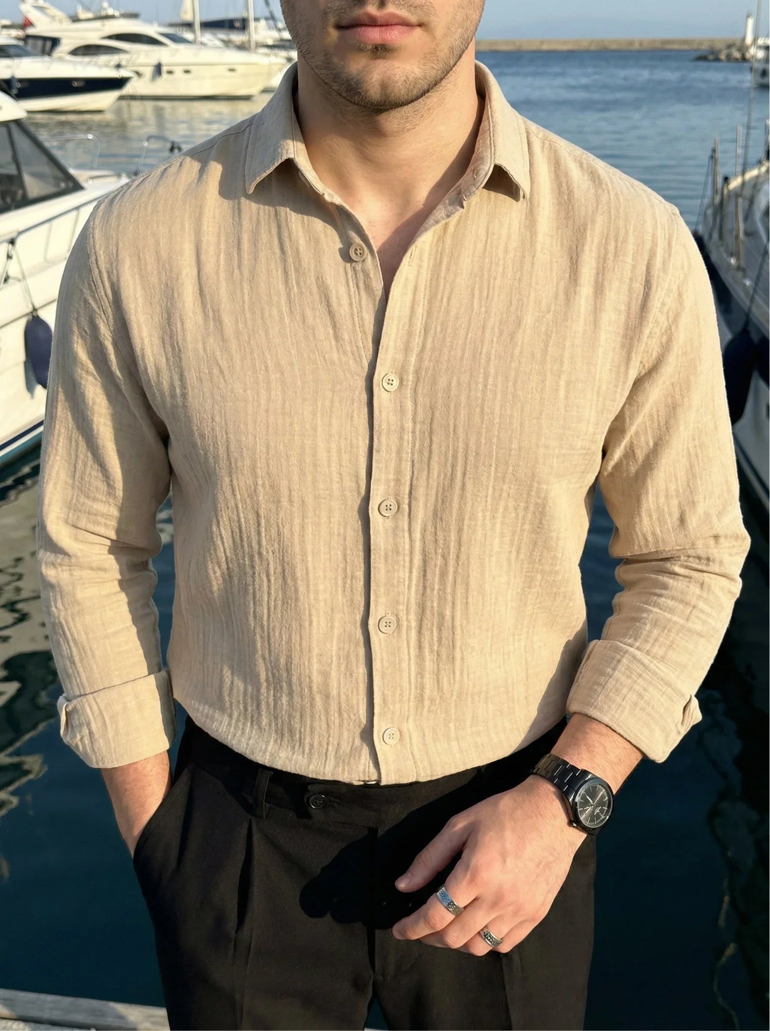 Tap Erkek Oversize Pamuk Gömlek - Livio Ferri