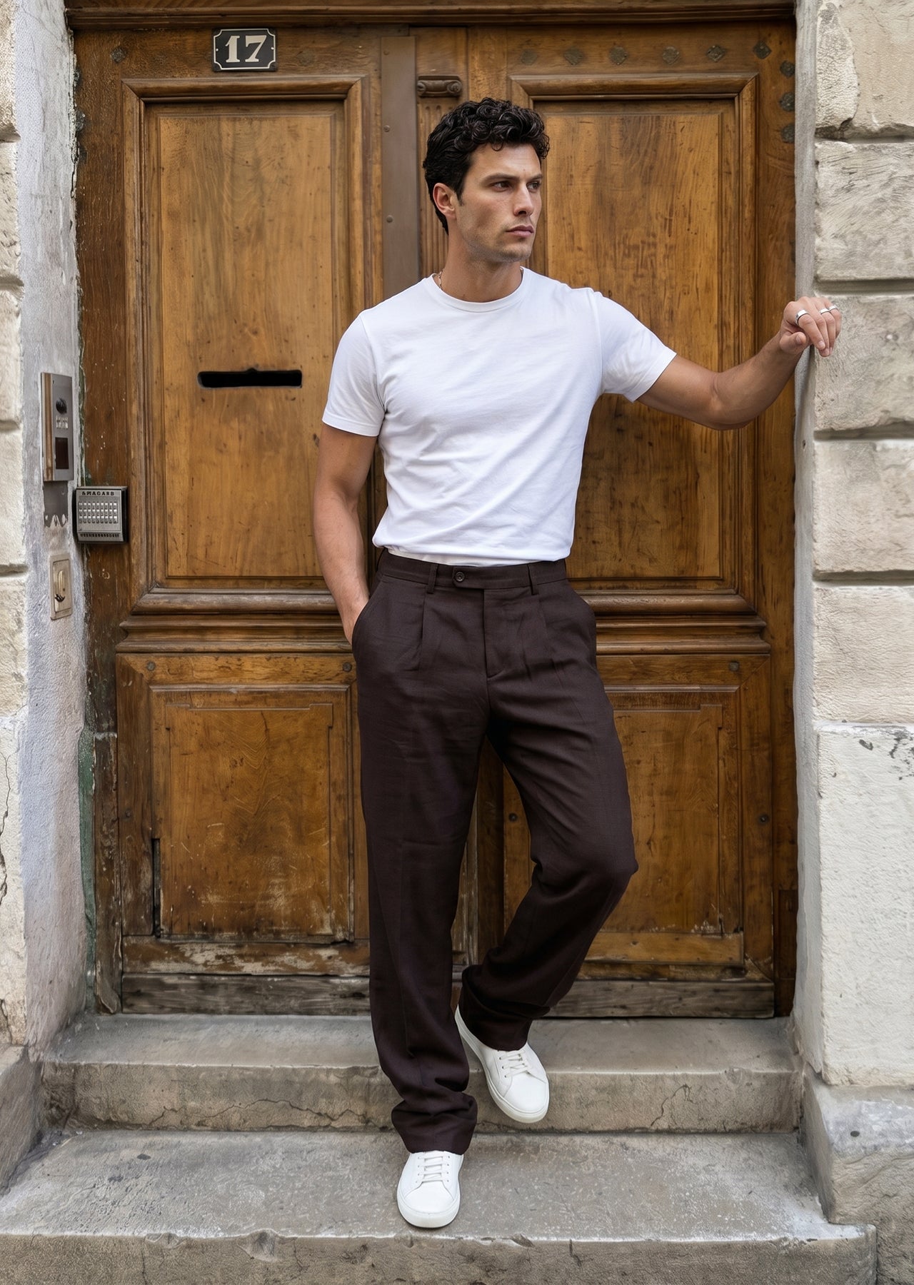Tirva Keten Baggy Bol Paça Erkek Pantolon