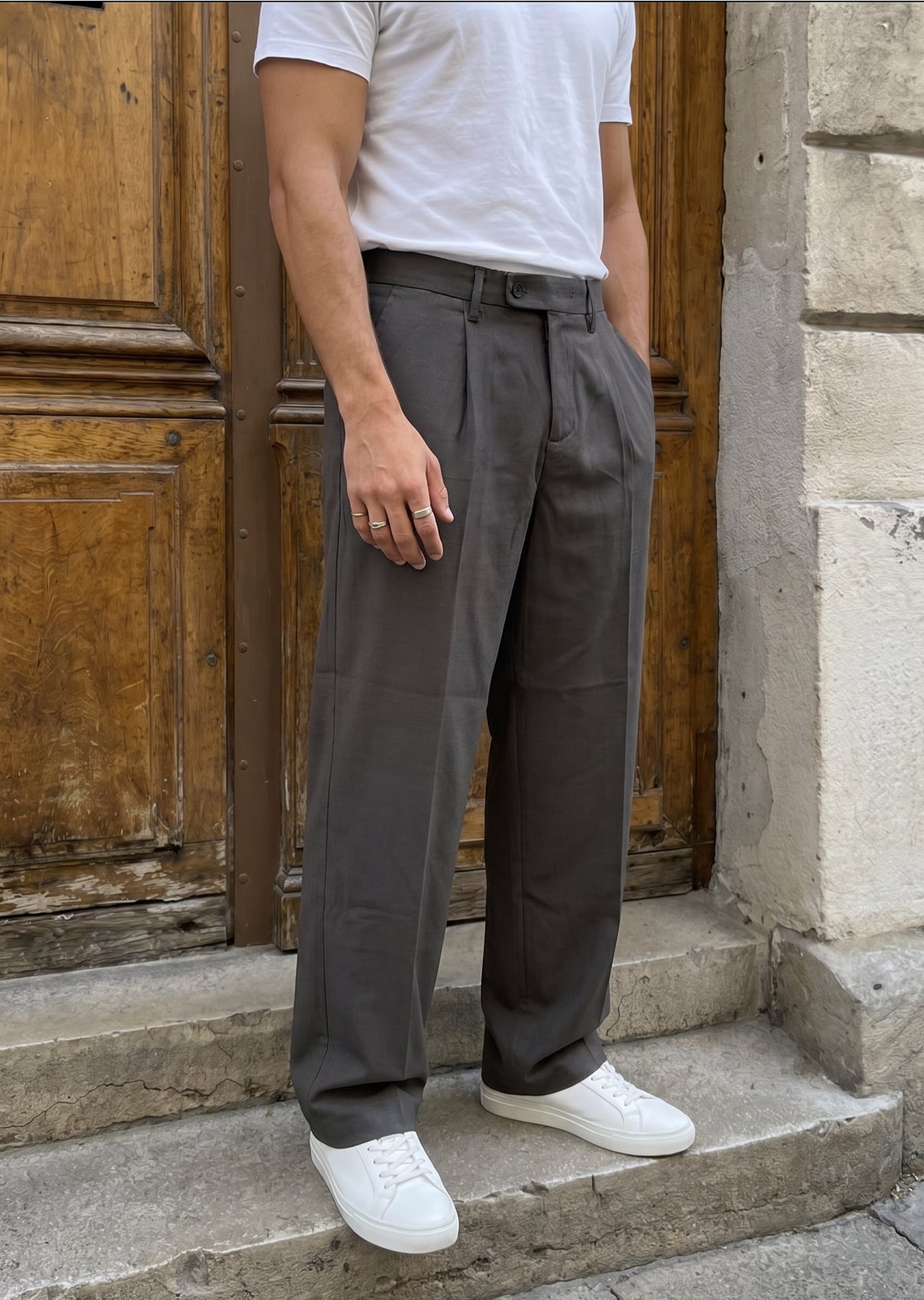 Tirva Keten Baggy Bol Paça Erkek Pantolon