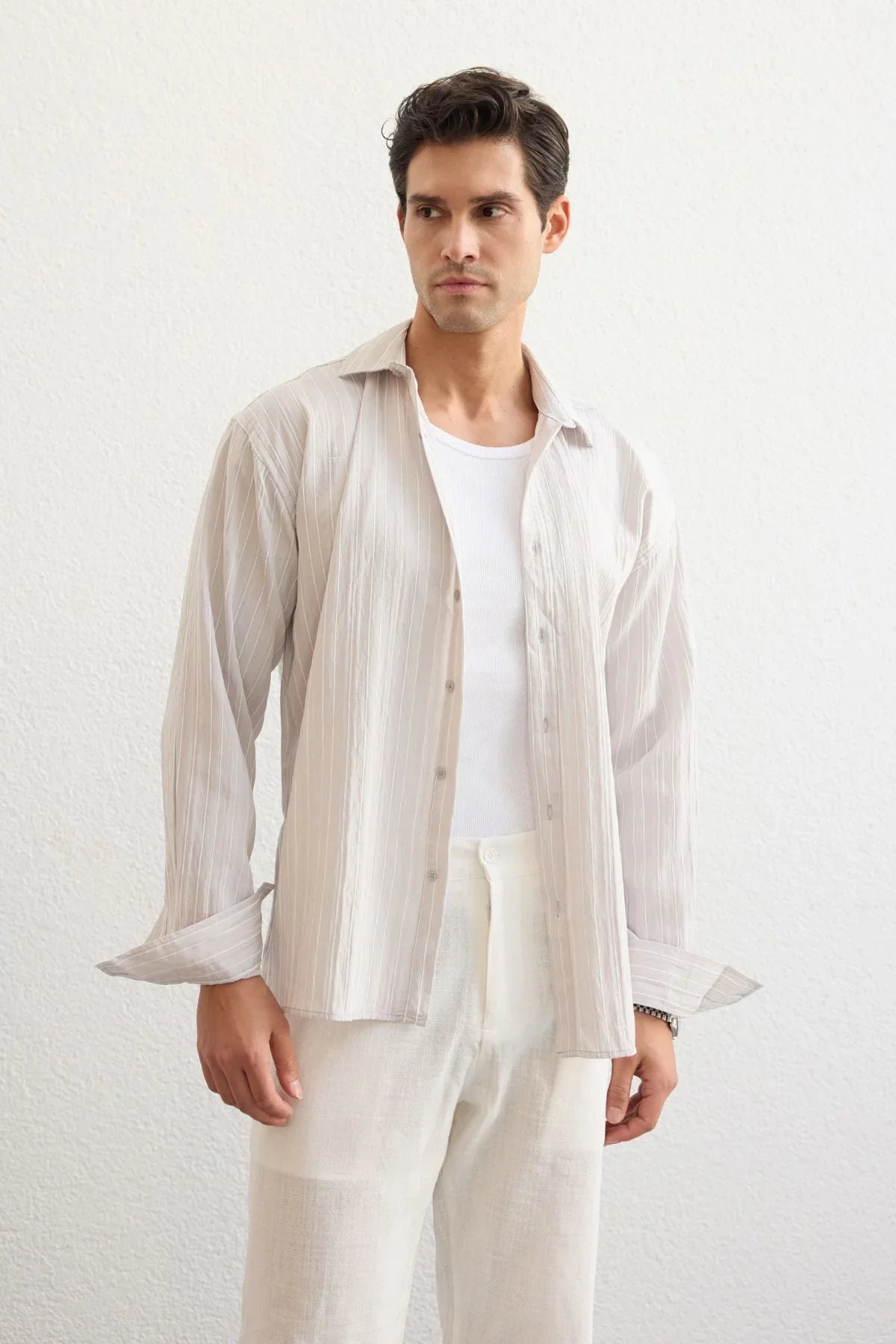tugur-erkek-cizgili-oversize-premium-gomlek-soft-touch-refined-comfort-24478 - Livio Ferri