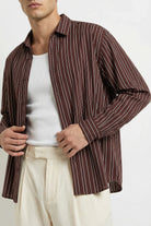 Tugur Erkek Çizgili Oversize Premium Gömlek Soft Touch Refined Comfort - Livio Ferri