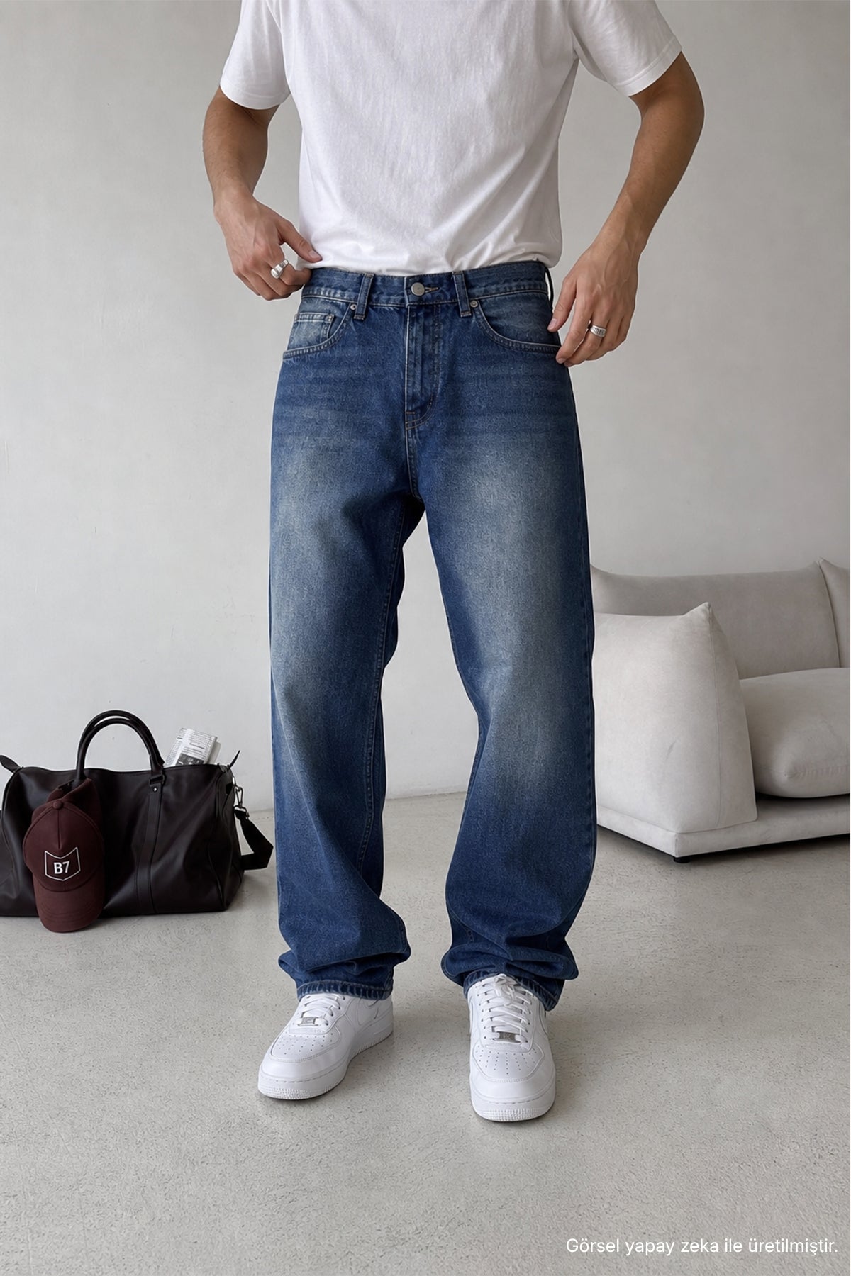 Wuhan %100 Pamuk Baggy Erkek Jean