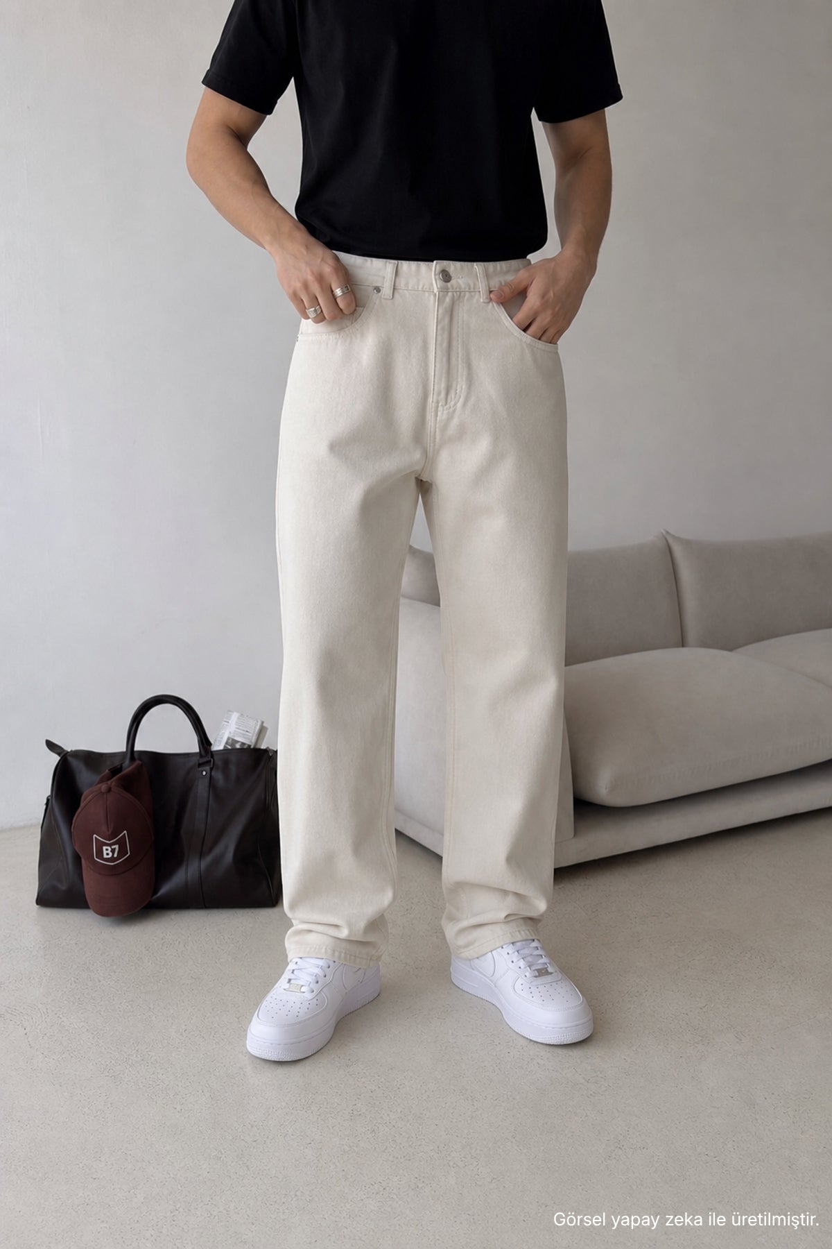 Wuhan %100 Pamuk Baggy Erkek Jean