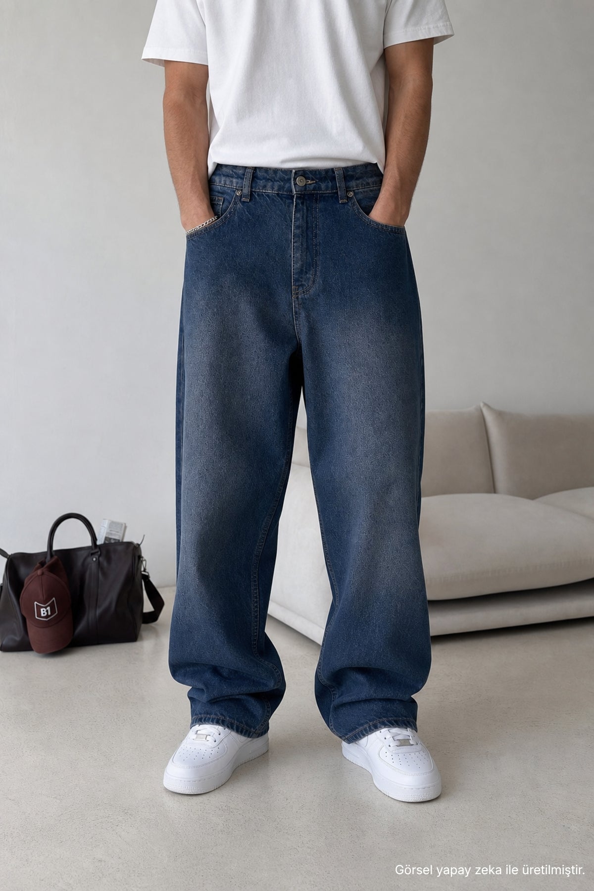Wuhan %100 Pamuk Baggy Erkek Jean