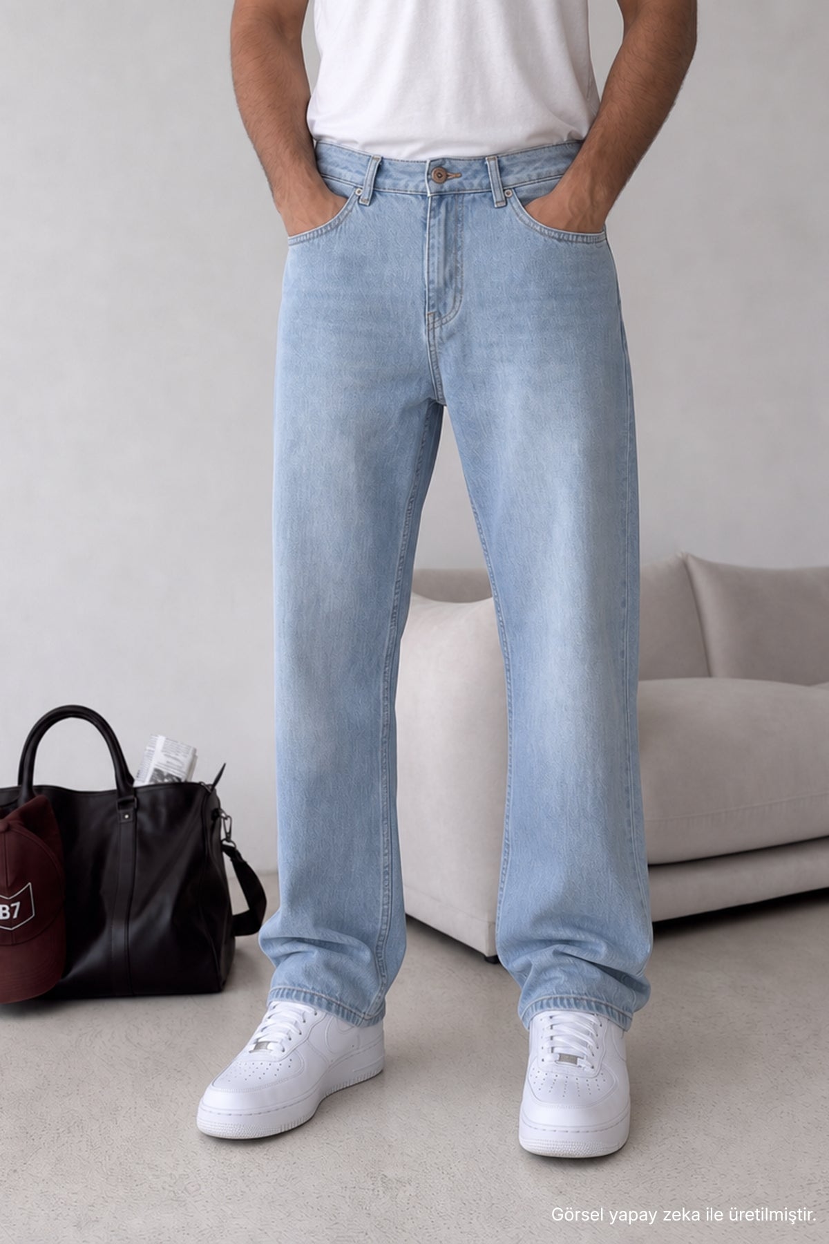 Wuhan %100 Pamuk Baggy Erkek Jean
