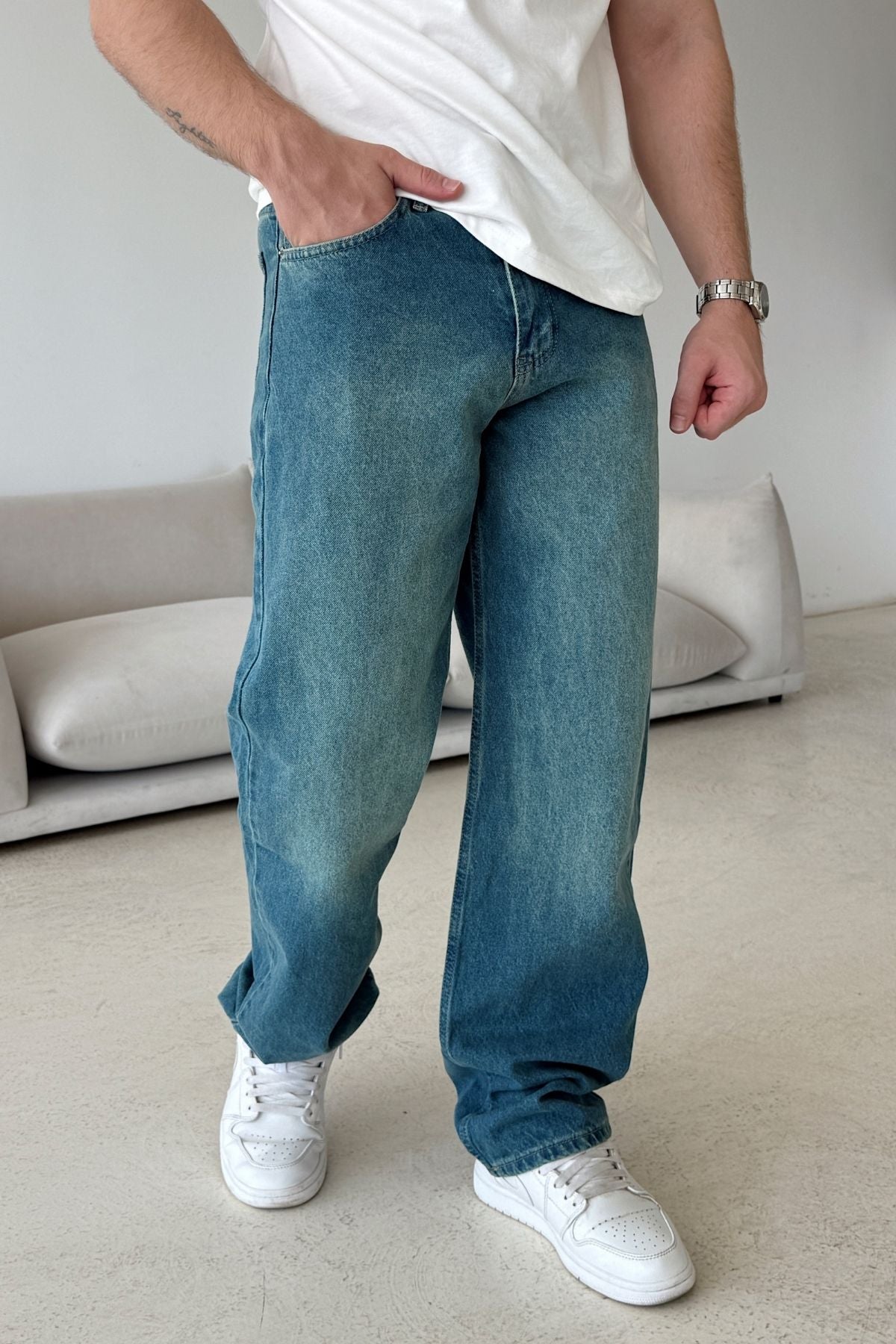 Wuhan %100 Pamuk Baggy Erkek Jean
