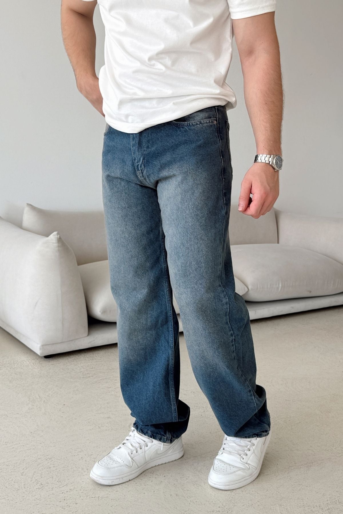 Wuhan %100 Pamuk Baggy Erkek Jean