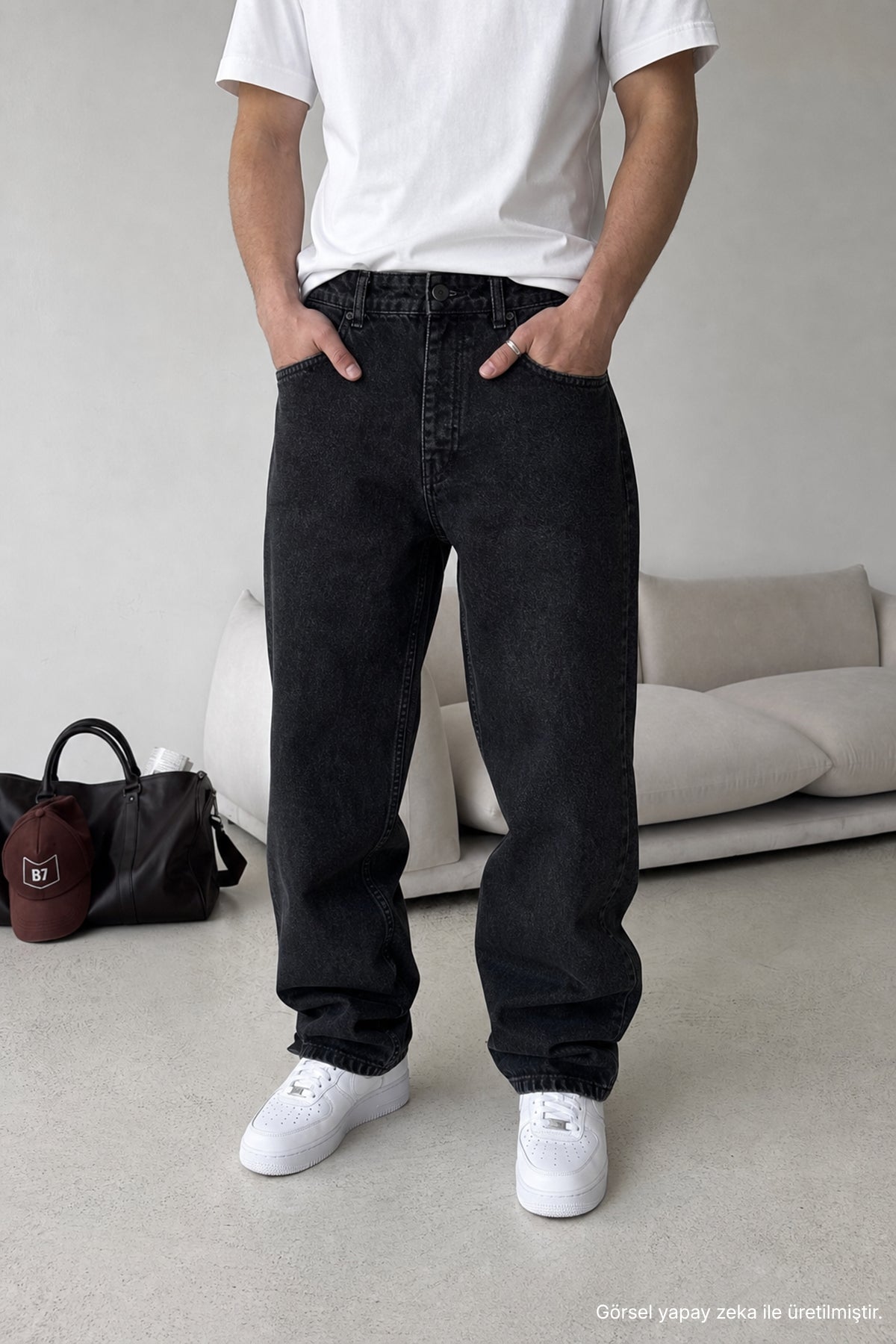 Wuhan %100 Pamuk Baggy Erkek Jean
