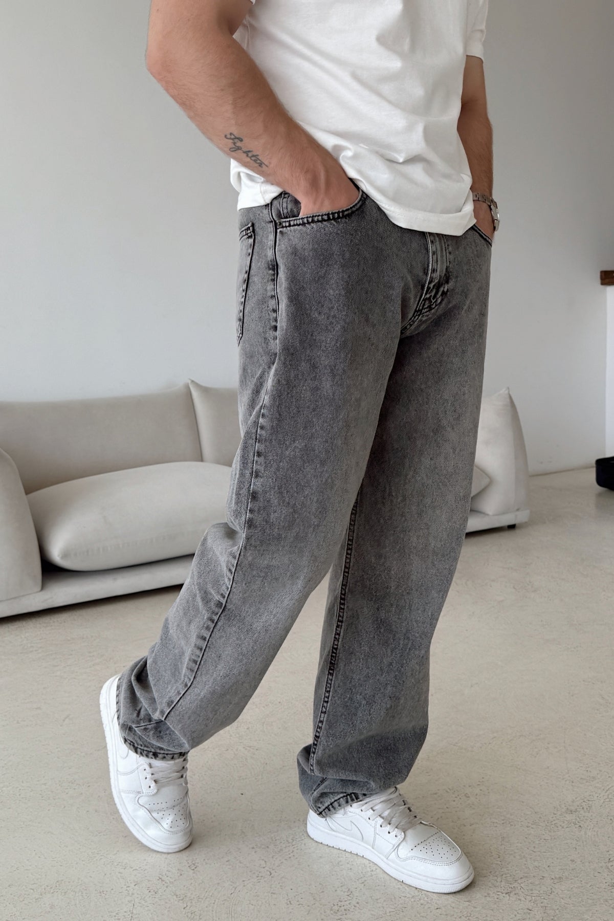 Wuhan %100 Pamuk Baggy Erkek Jean