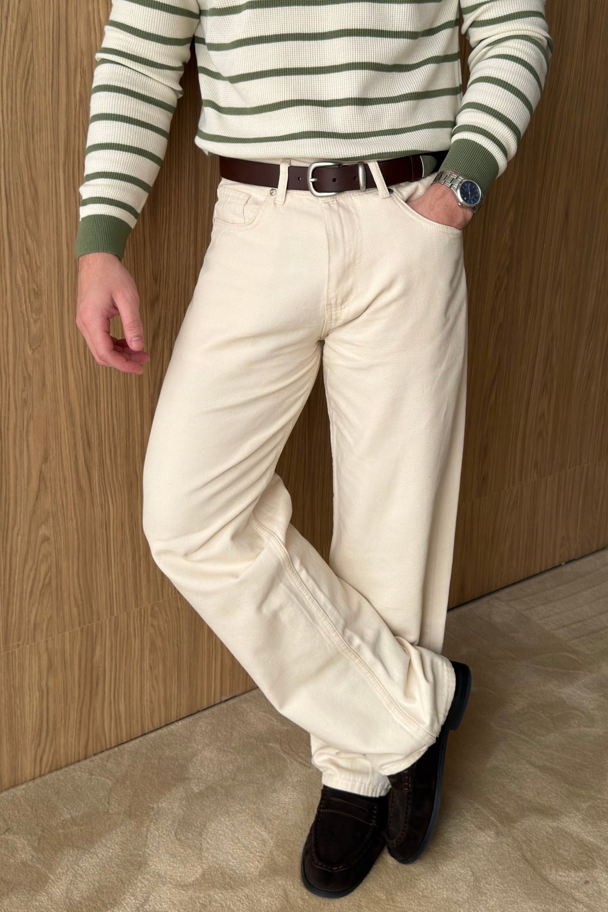 Yonju Baggy Fit Premium Erkek Kanvas Kumaş Pantolon