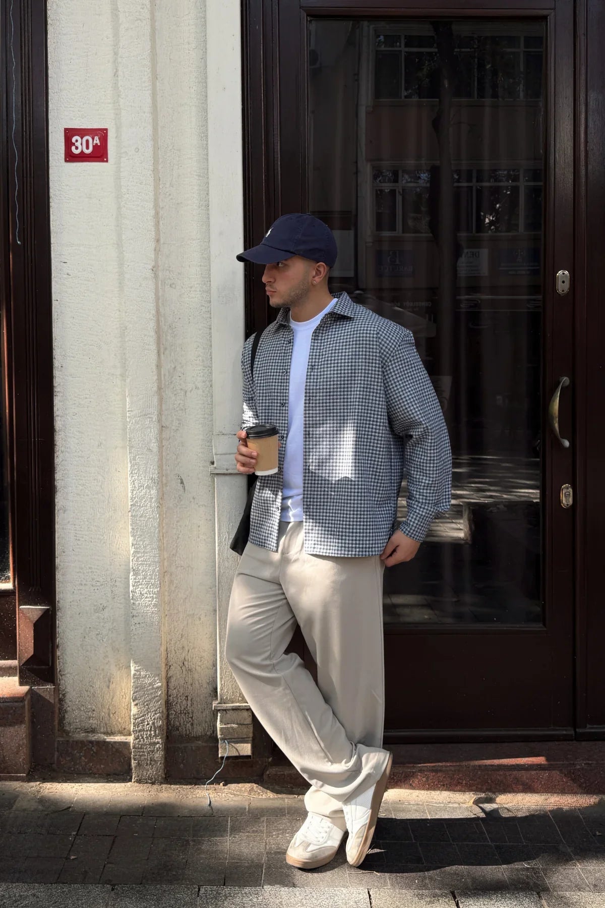 Yuan Oversize Fit %100 Pamuk Erkek Ekose Gömlek